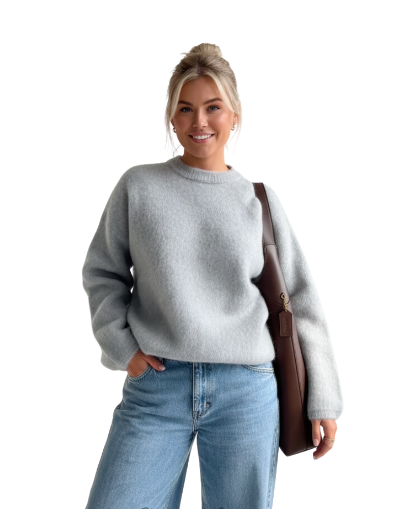 Donna Oversized Damestrui – Zachte Sweatshirt met Ronde Hals en Mohairmix met Comfortabele Pasvorm