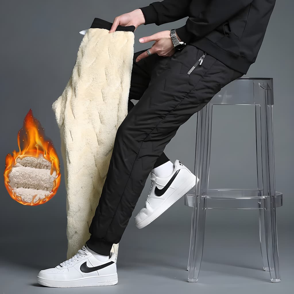 Leila Pantalon Termic Femei – Jogging de Iarnă Impermeabil din Polar Moale cu Buzunare