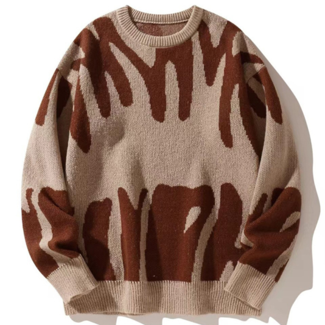 Monica Pull Femme – Grafický černobílý, abstraktní vzor v moderním stylu