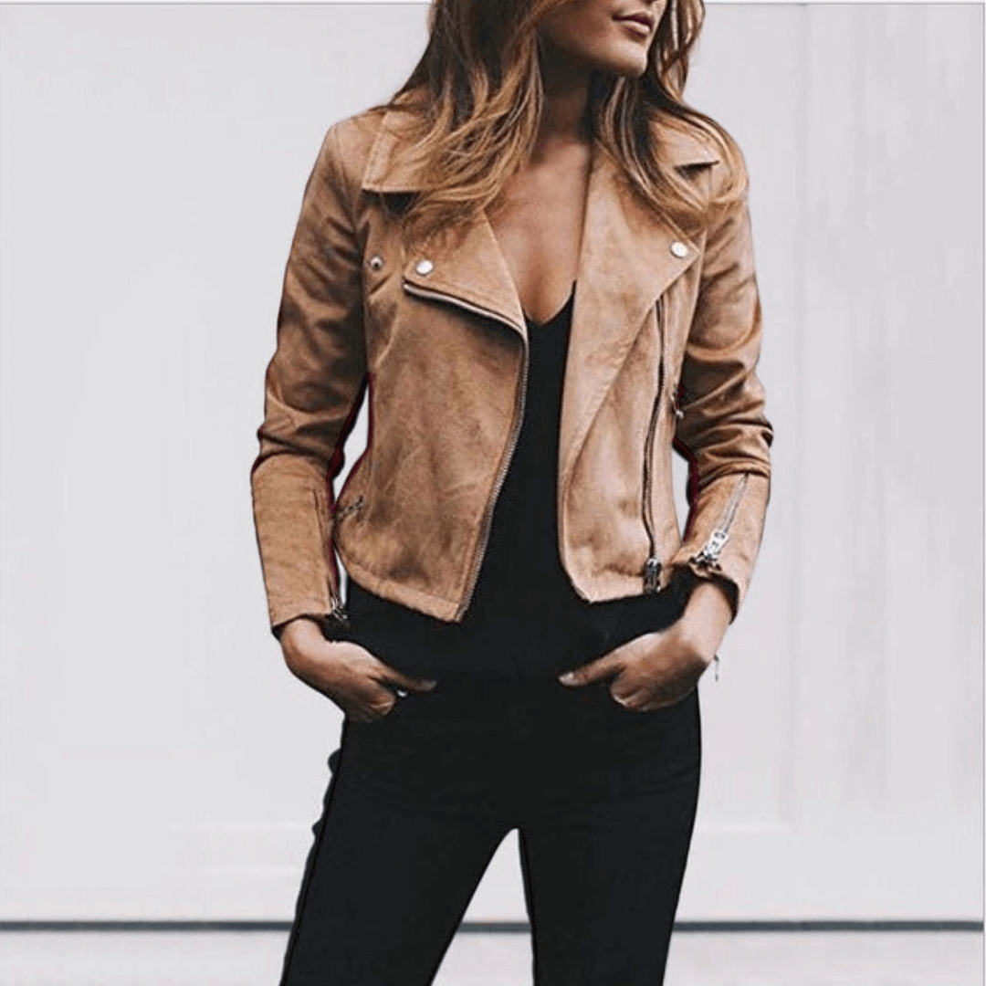 Leilany Veste Suédine Femme – Style Biker, elegance og komfort for et trendy look
