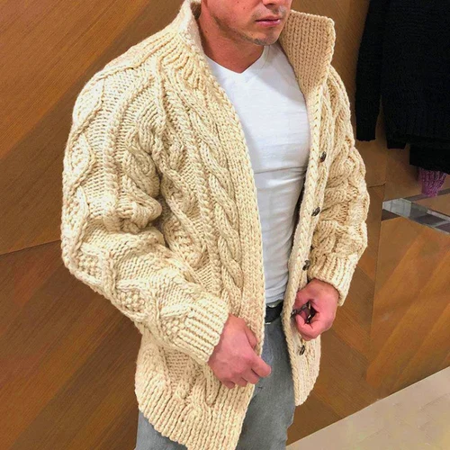 Carl Cardigan Homme – Měkký a teplý svetr z prémiové pleteniny, klasický podzimně-zimní styl