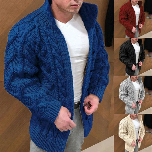 Carl Cardigan Homme – Měkký a teplý svetr z prémiové pleteniny, klasický podzimně-zimní styl