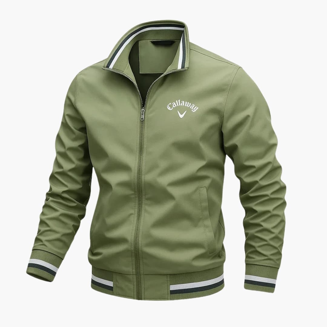 Everleigh férfi cipzáras dzseki – állónyak, normál szabás és elegáns szövött anyag