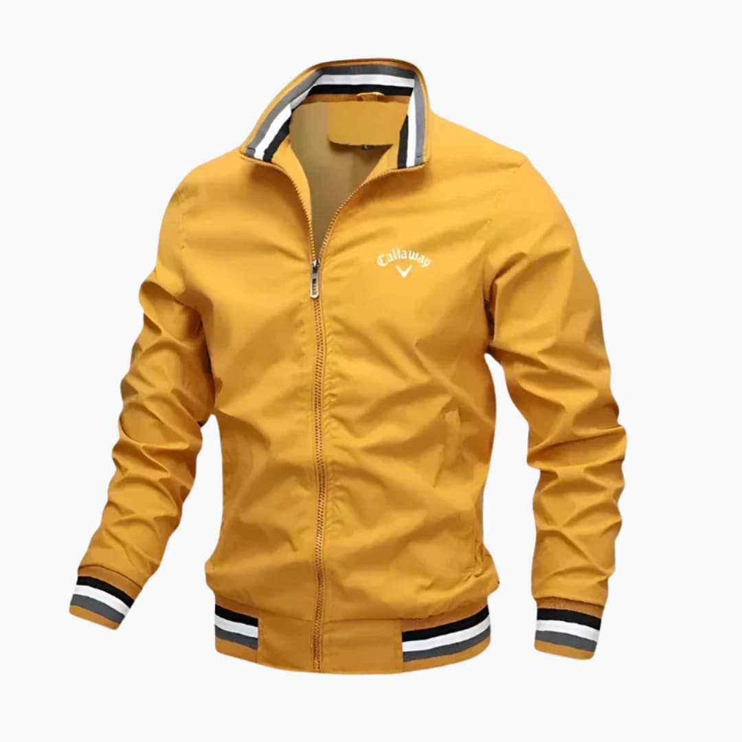 Everleigh férfi cipzáras dzseki – állónyak, normál szabás és elegáns szövött anyag