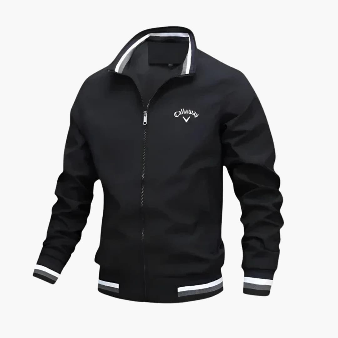 Everleigh férfi cipzáras dzseki – állónyak, normál szabás és elegáns szövött anyag