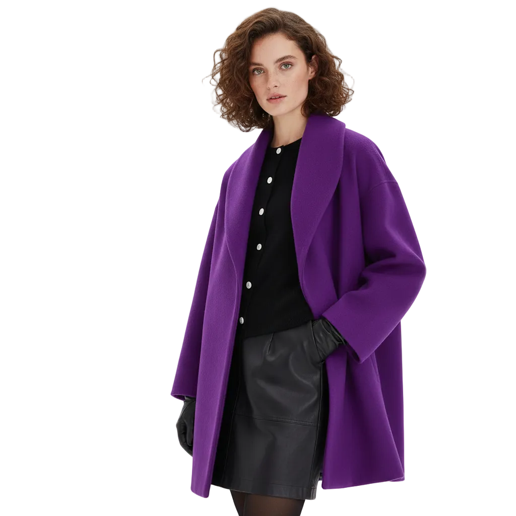 Vicky Manteau Oversize Ženska – Duga Elegantna Jakna s Širokim Ovratnikom i Prostranim Krojem