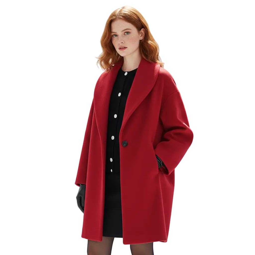 Vicky Manteau Oversize Ženska – Duga Elegantna Jakna s Širokim Ovratnikom i Prostranim Krojem