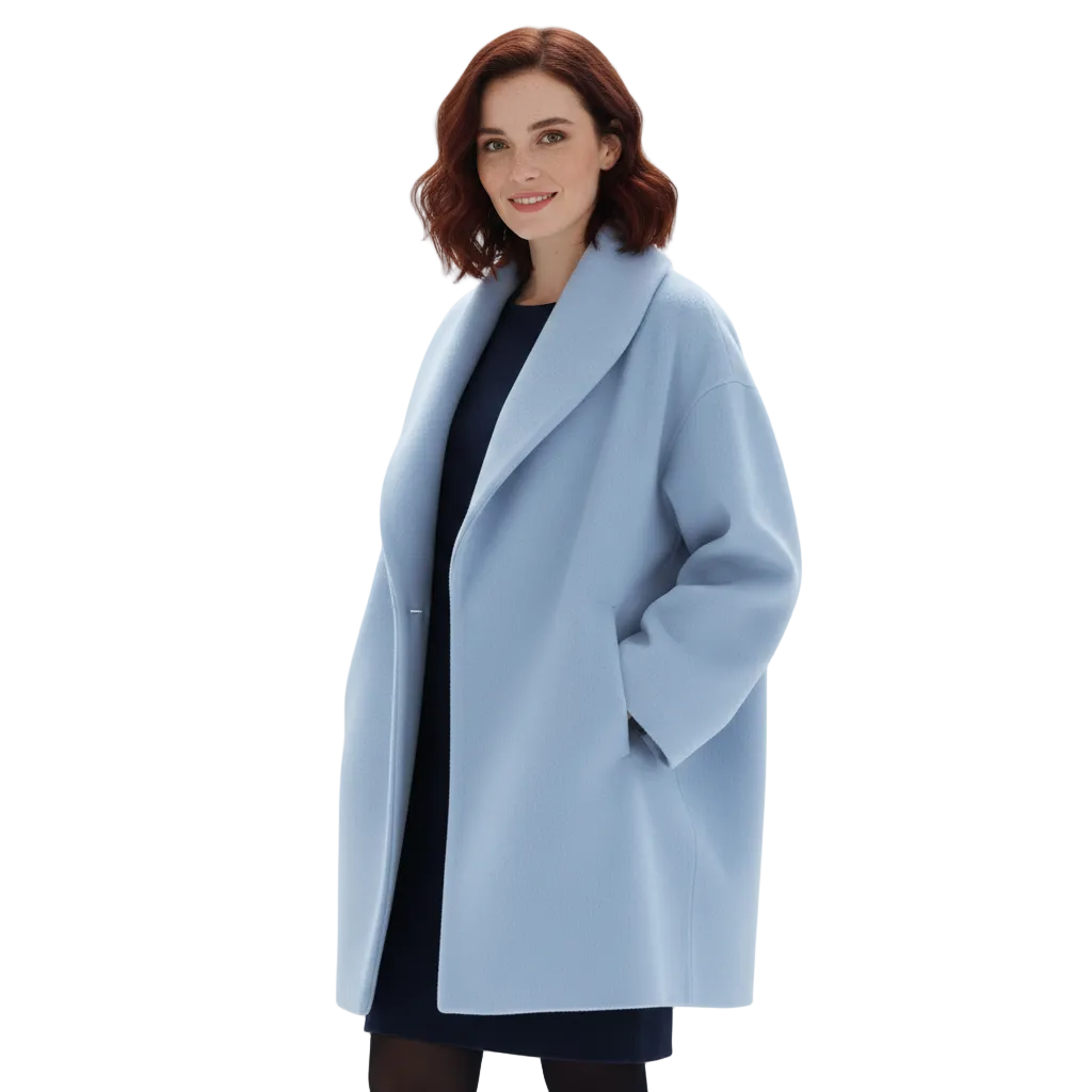 Vicky Manteau Oversize Ženska – Duga Elegantna Jakna s Širokim Ovratnikom i Prostranim Krojem