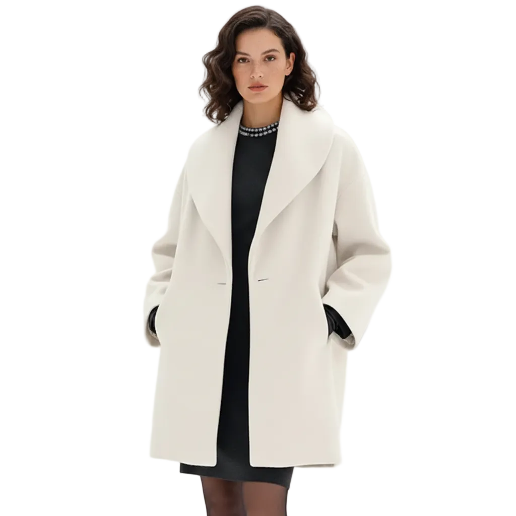 Vicky Manteau Oversize Ženska – Duga Elegantna Jakna s Širokim Ovratnikom i Prostranim Krojem