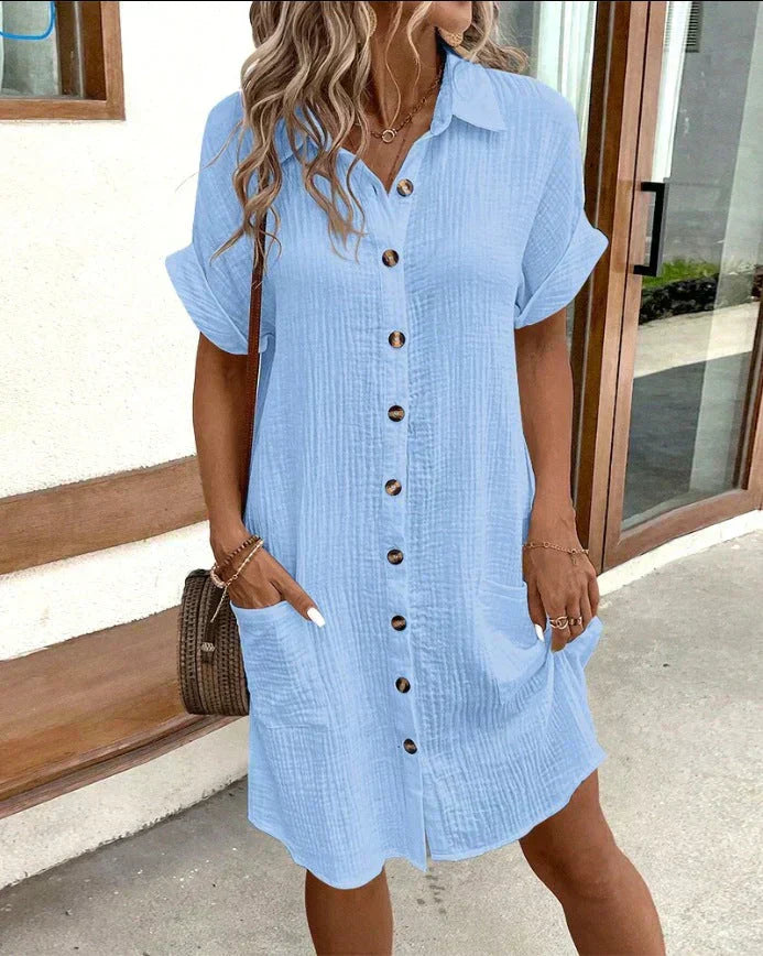 Albertine Robe Chemise Dame – Løs pasform med knapper i let og åndbart bomuld
