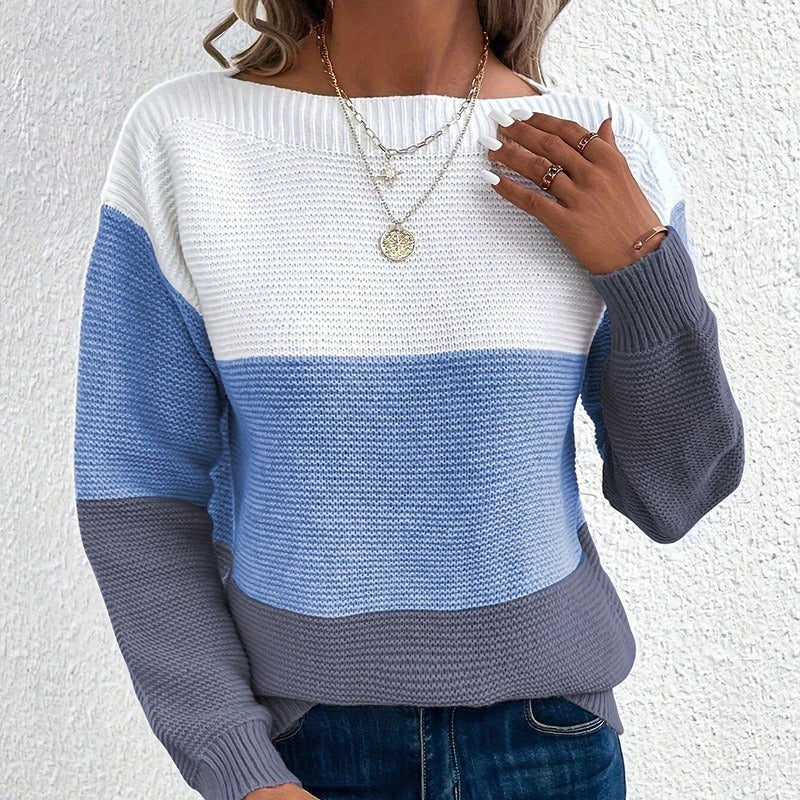 Sweter zimowy damski Kennedy Chunky Knit – ciepły sweter z długim rękawem i luźnym, prostym krojem