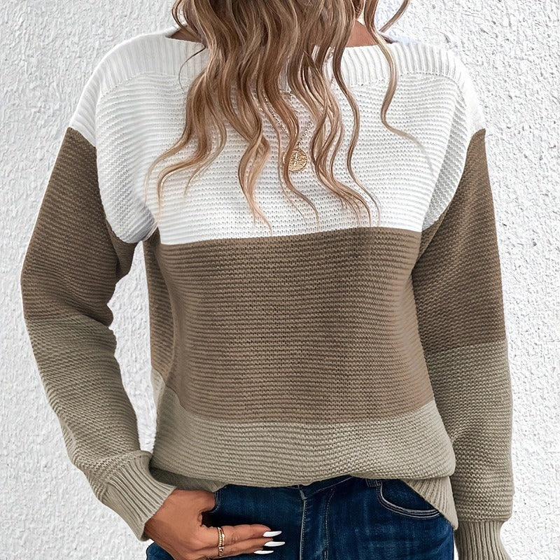Sweter zimowy damski Kennedy Chunky Knit – ciepły sweter z długim rękawem i luźnym, prostym krojem