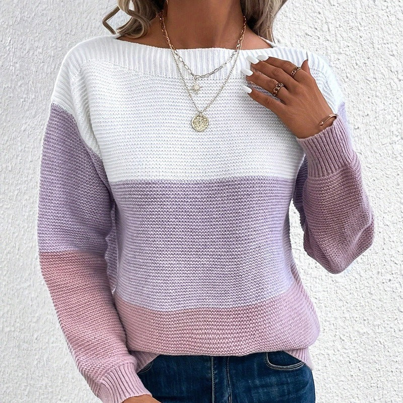 Sweter zimowy damski Kennedy Chunky Knit – ciepły sweter z długim rękawem i luźnym, prostym krojem