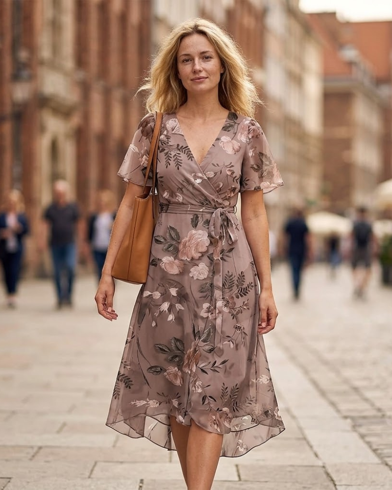 Élodie Robe d’Été Femme – Robe A-Line Sans Manches Légère et Décontractée