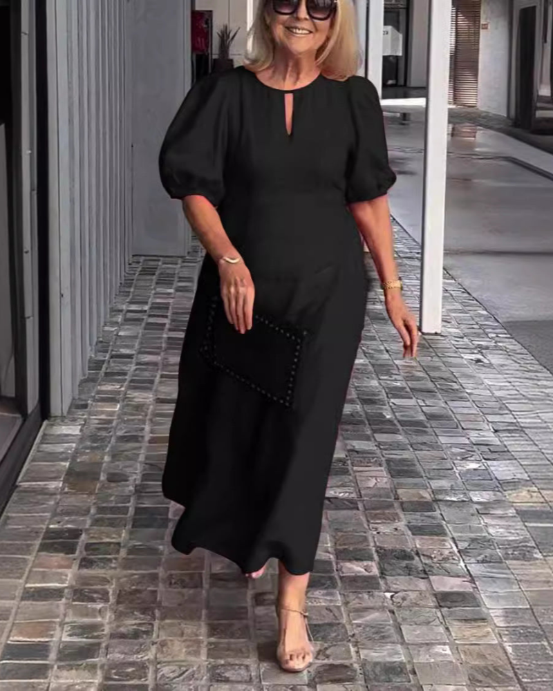 Rosenda Midi šaty pre ženy – elegantné ľahké šaty s polodlhými rukávmi a štýlom chic