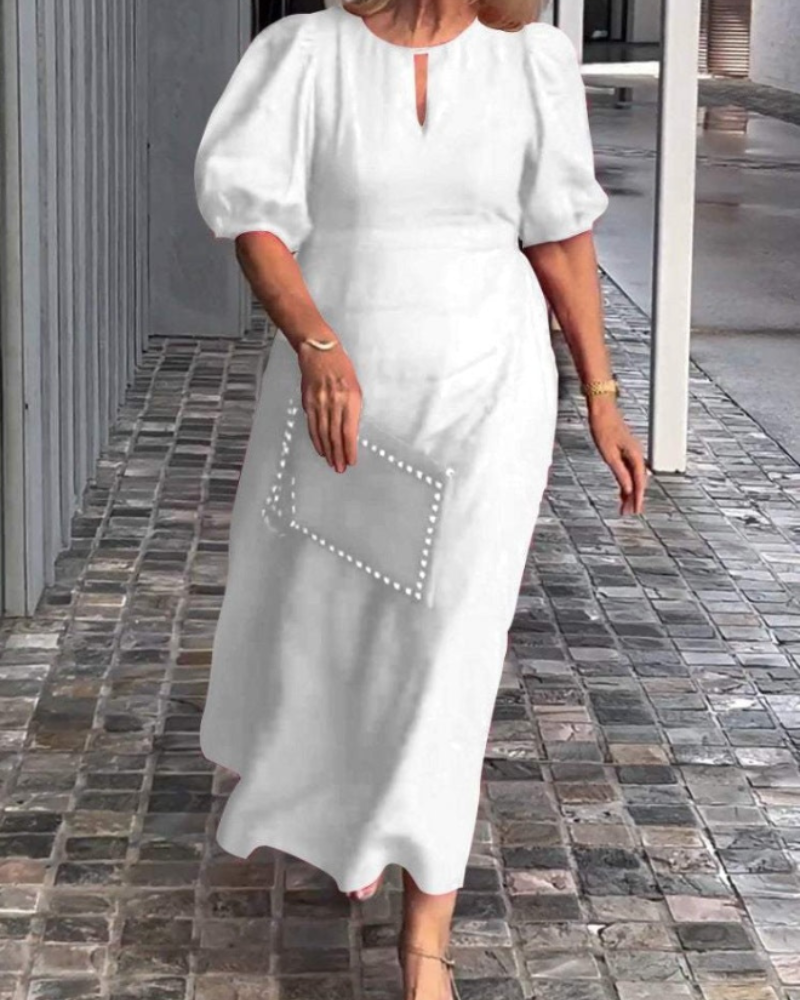 Rosenda Midi šaty pre ženy – elegantné ľahké šaty s polodlhými rukávmi a štýlom chic