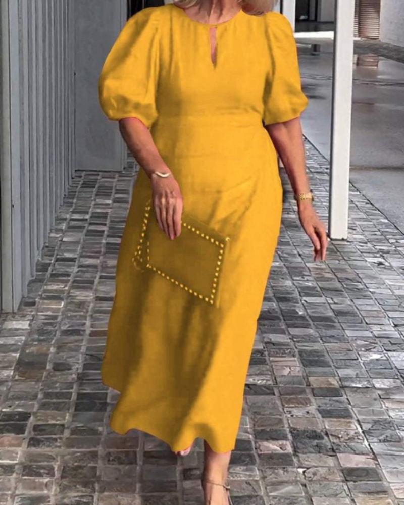 Rosenda Midi šaty pre ženy – elegantné ľahké šaty s polodlhými rukávmi a štýlom chic
