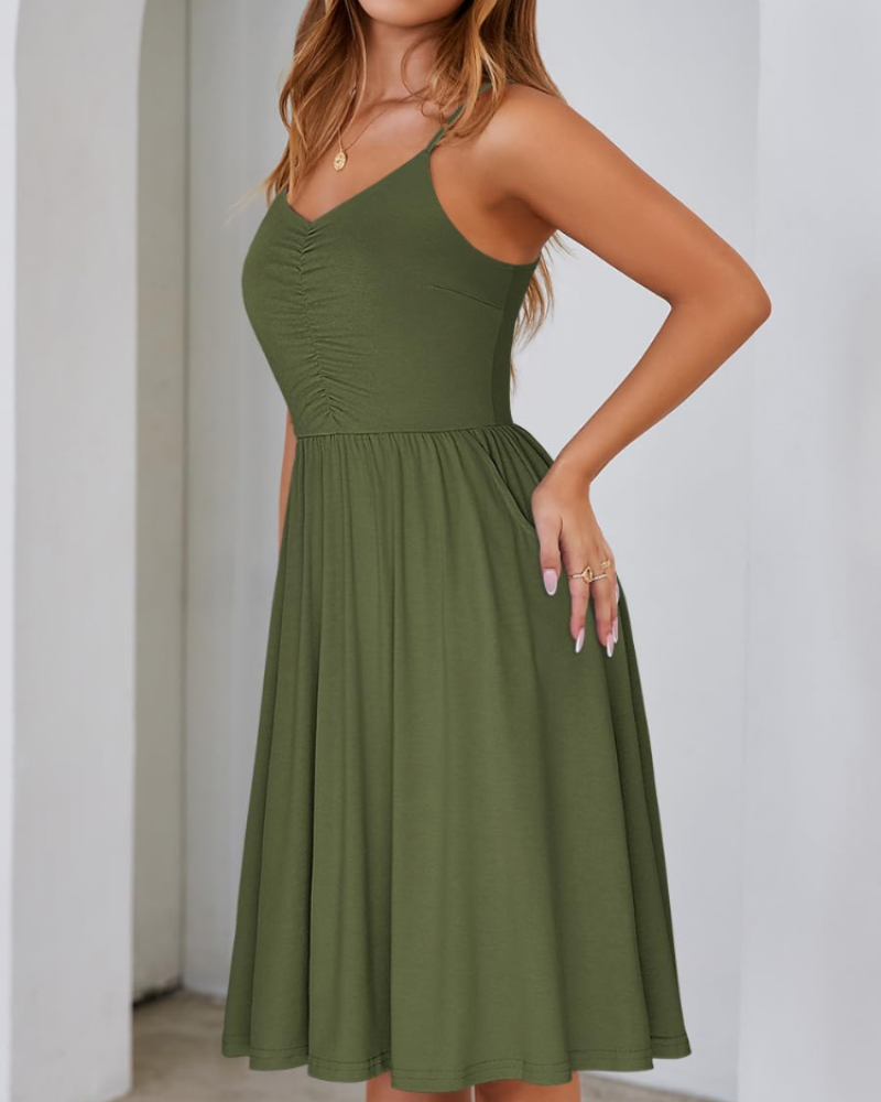 Vestaglia Donna Estate Reese – Spalline Regolabili, Vita Arricciata e Tasche