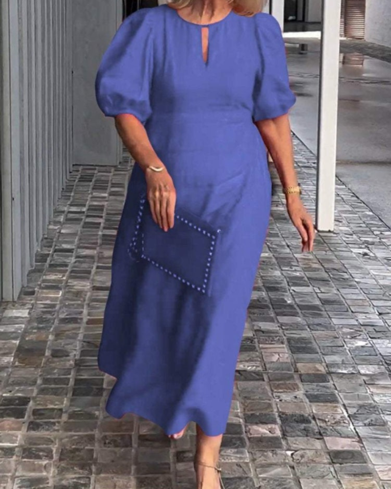 Rosenda Midi šaty pre ženy – elegantné ľahké šaty s polodlhými rukávmi a štýlom chic