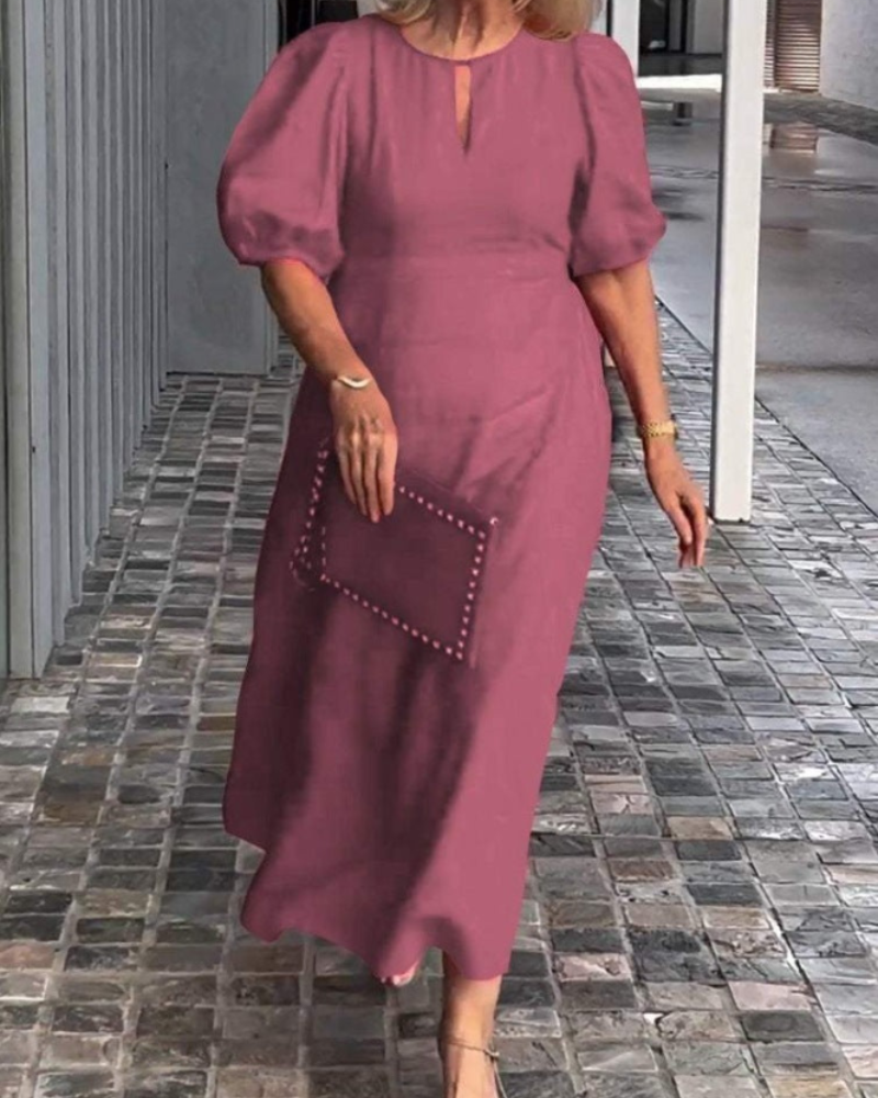Rosenda Midi šaty pre ženy – elegantné ľahké šaty s polodlhými rukávmi a štýlom chic