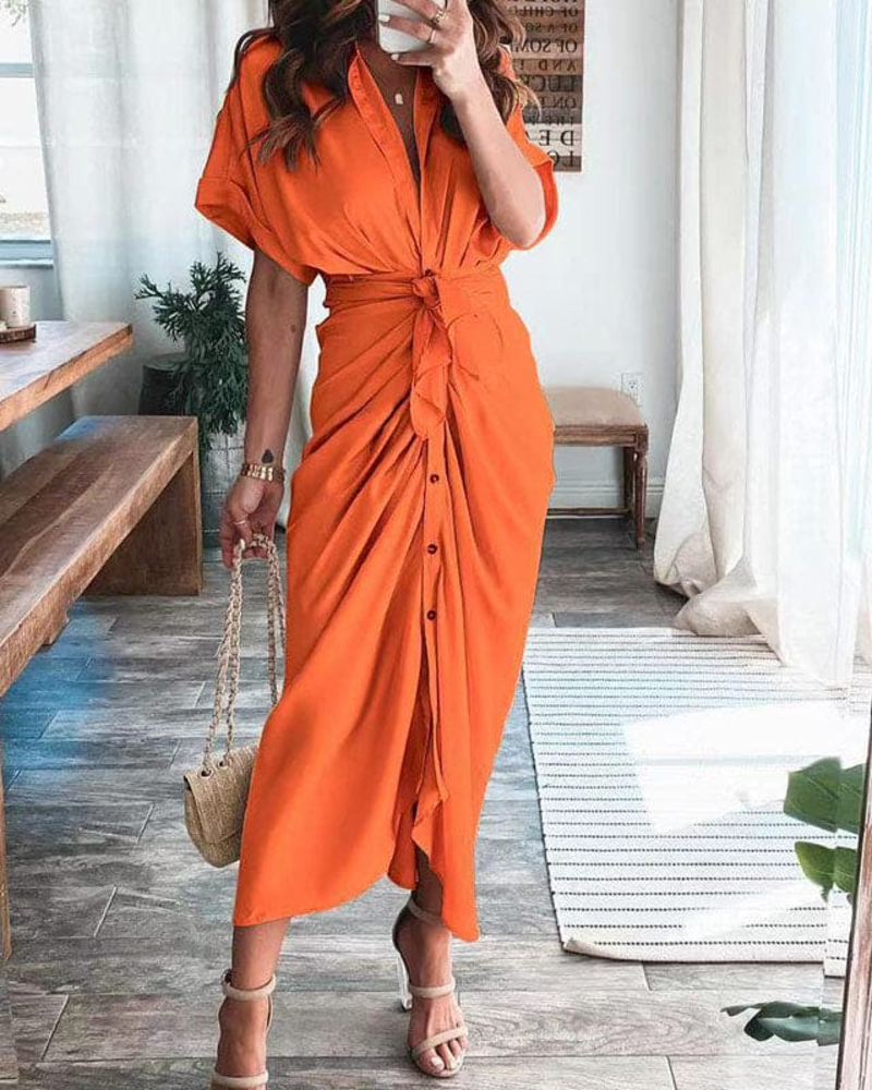 Vestido Maxi de Satén Mona para Mujer – Vestido Cruzado Drapeado, Abertura y Elegancia para la Noche