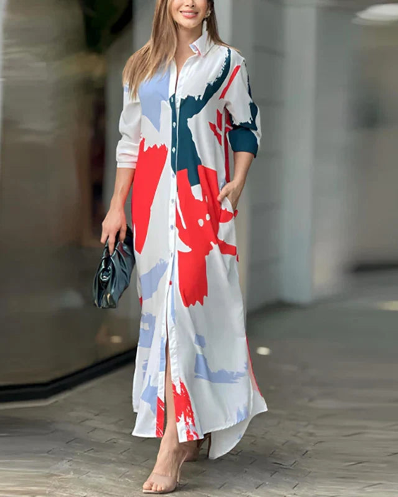 Vestido Elegante Elora para Mujer – Vestido Fluido con Bolsillos, Estilo Versátil y Confortable