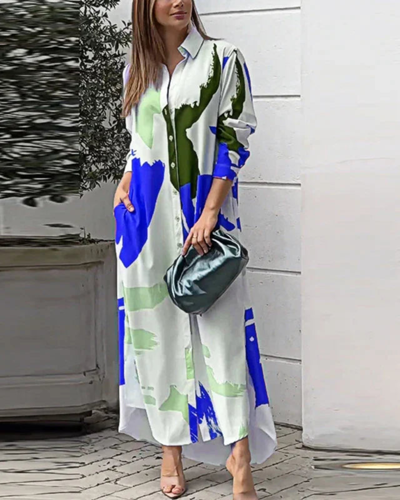 Vestido Elegante Elora para Mujer – Vestido Fluido con Bolsillos, Estilo Versátil y Confortable