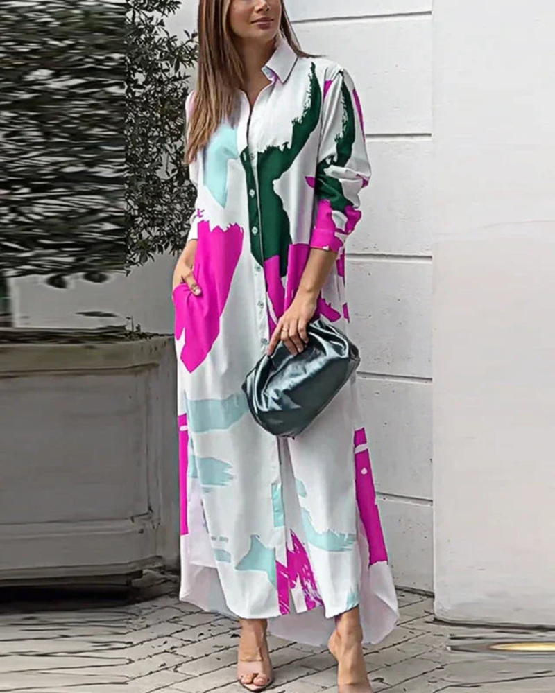 Vestido Elegante Elora para Mujer – Vestido Fluido con Bolsillos, Estilo Versátil y Confortable