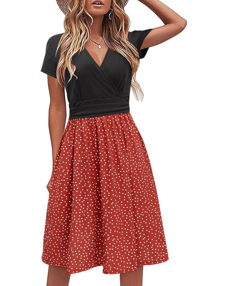 Genesis Robe Dames – Bloemenprint, V-hals met Overslag & Zakjes Elegante A-lijn Snit