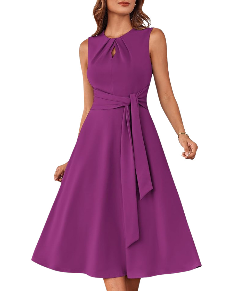 Indie Robe Midi Női – A-vonalú szabás, ujjatlan és övvel, zsebekkel, elegáns