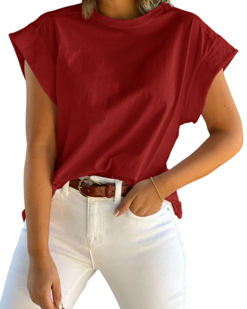 Nolwenn T-Shirt Femme – Haut Ample à Manches Courtes et Col Rond