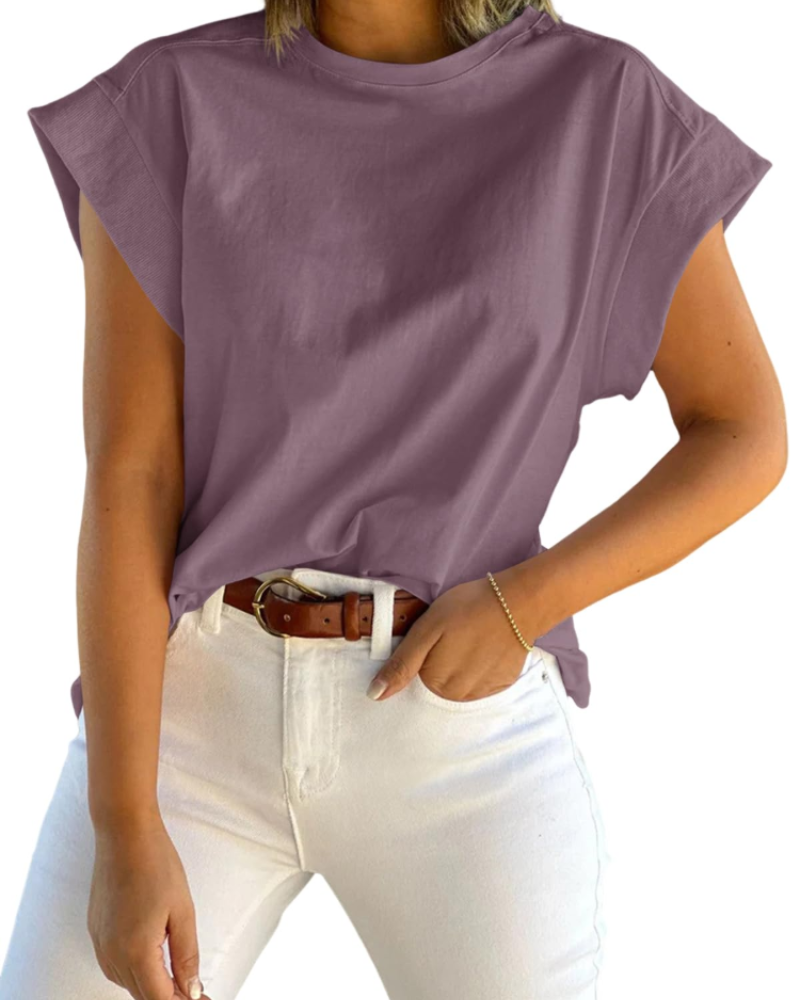 Nolwenn T-Shirt Femme – Haut Ample à Manches Courtes et Col Rond