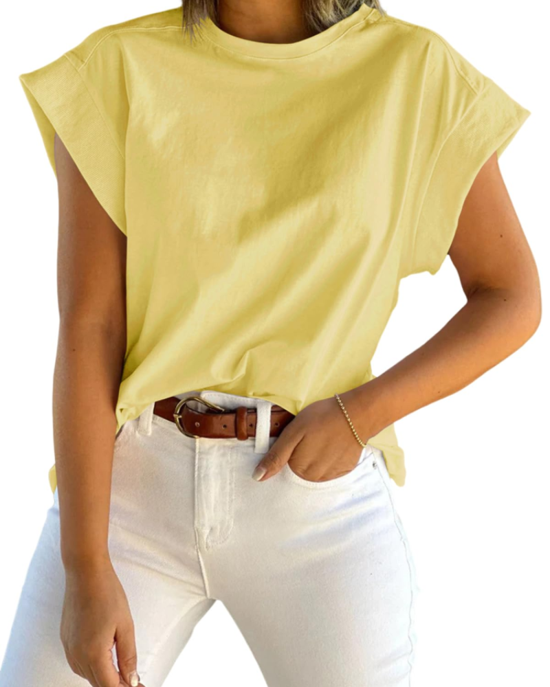Nolwenn T-Shirt Femme – Haut Ample à Manches Courtes et Col Rond