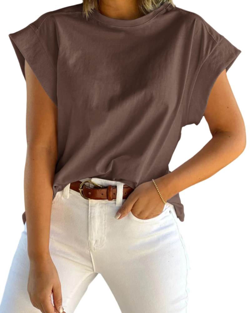 Nolwenn T-Shirt Femme – Haut Ample à Manches Courtes et Col Rond