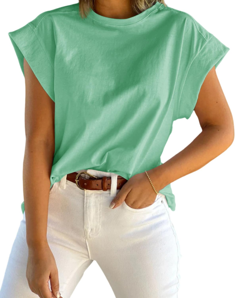 Nolwenn T-Shirt Femme – Haut Ample à Manches Courtes et Col Rond
