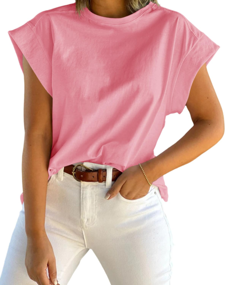 Nolwenn T-Shirt Femme – Haut Ample à Manches Courtes et Col Rond