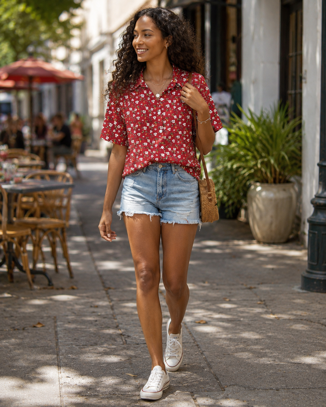 Aveline Chemisier Femme – Blouse Boutonnée Coton Lyocell Lin à Manches Courtes
