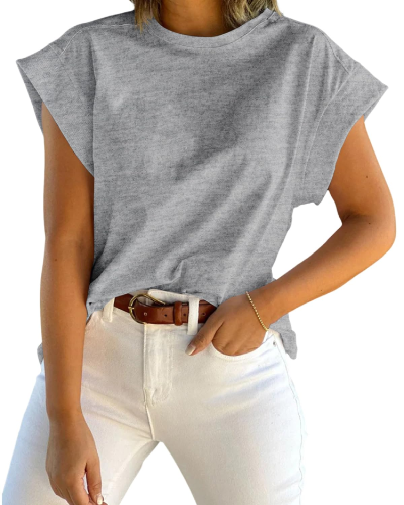 Nolwenn T-Shirt Femme – Haut Ample à Manches Courtes et Col Rond