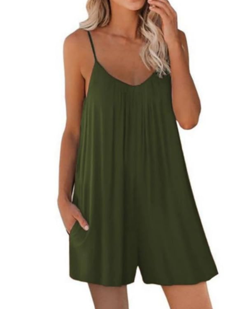 Seraphina-jumpsuit til kvinder – Justerbare tynde stropper, løs pasform, brede ben og lommer
