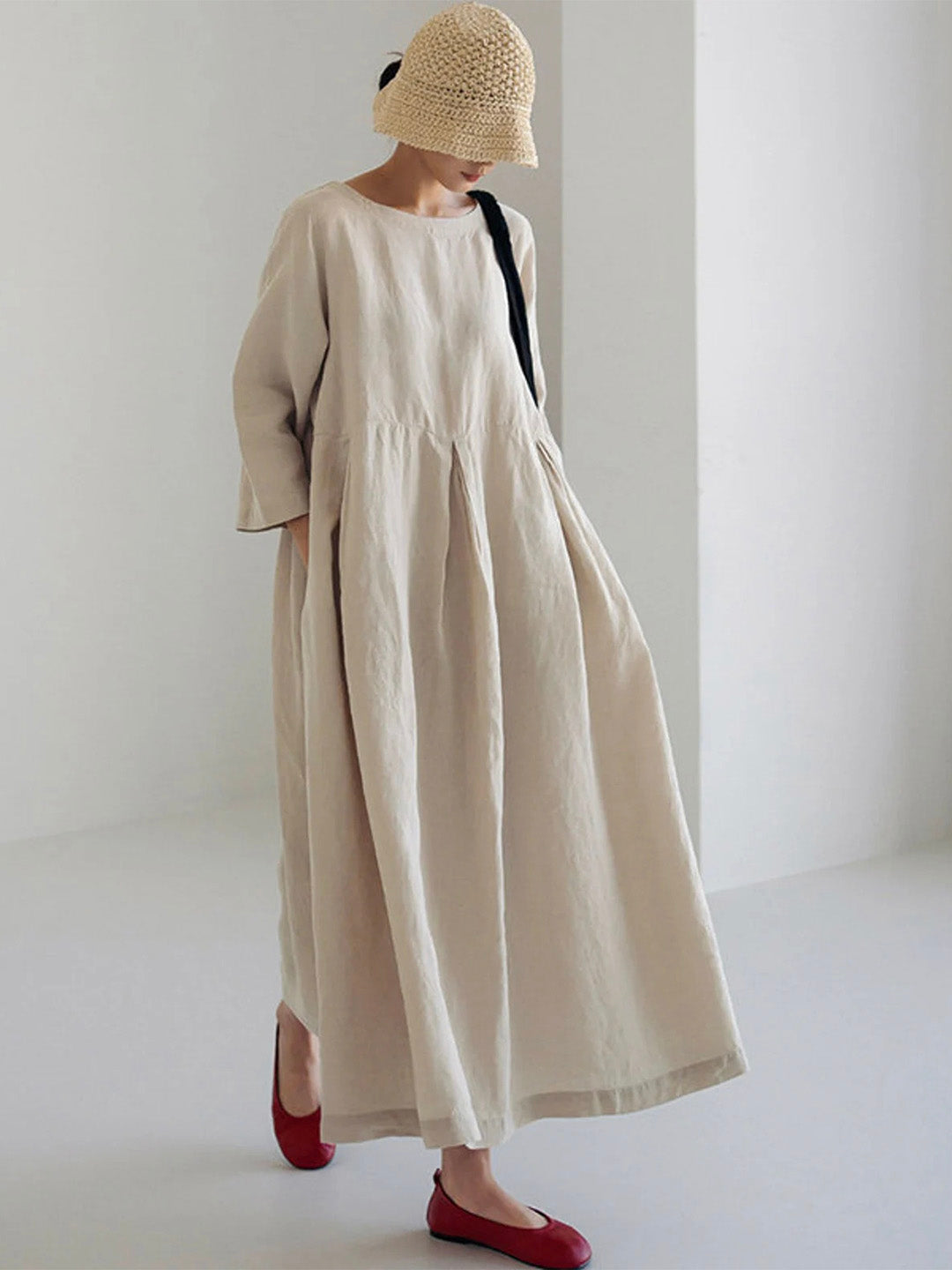 Cielo Robe Longue Femme – Let hør, naturlig komfort & elegant minimalistisk stil