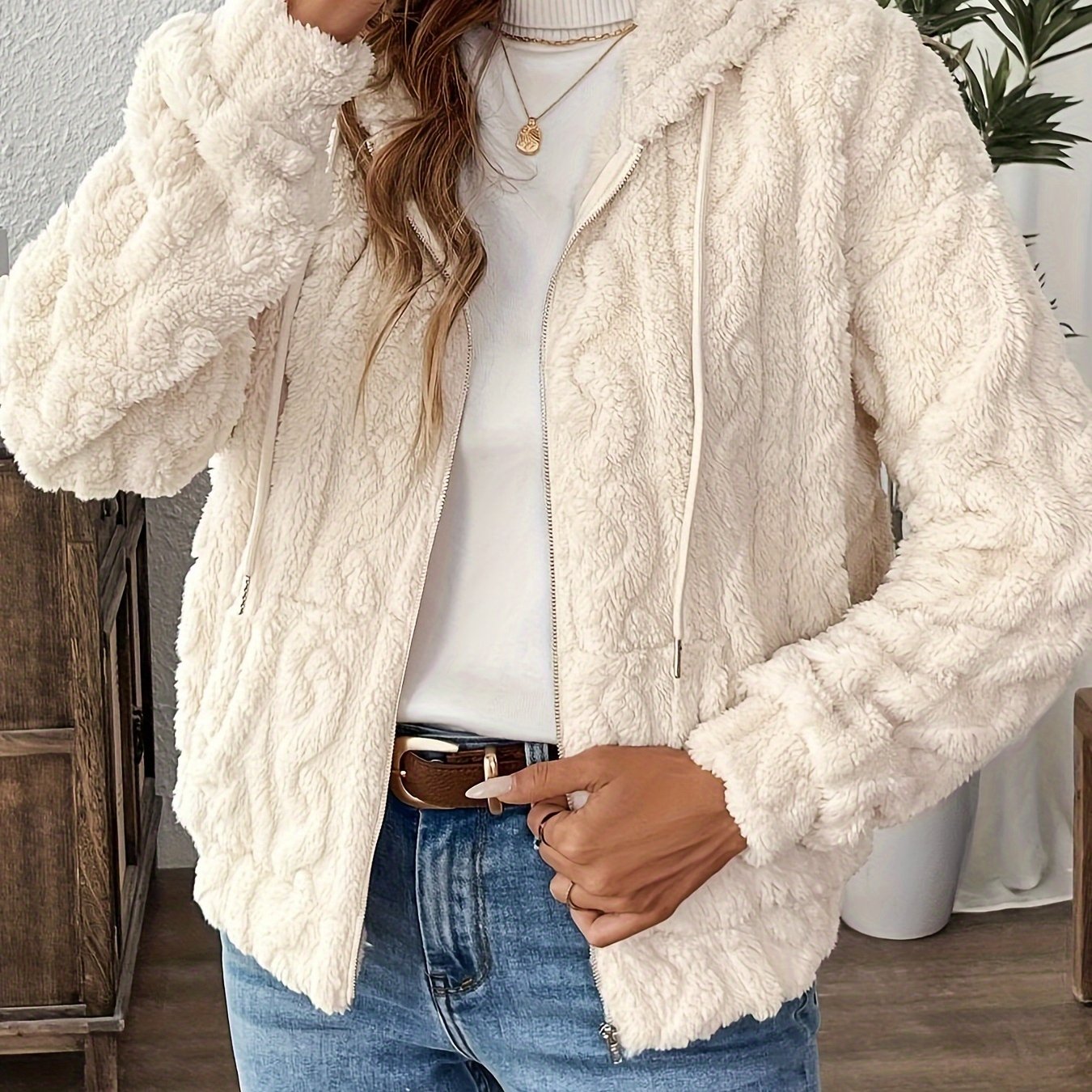 Francesca Women's Jacket – Zipped Hoodie Jacket in Soft & Warm Fleece for Autumn/Winter