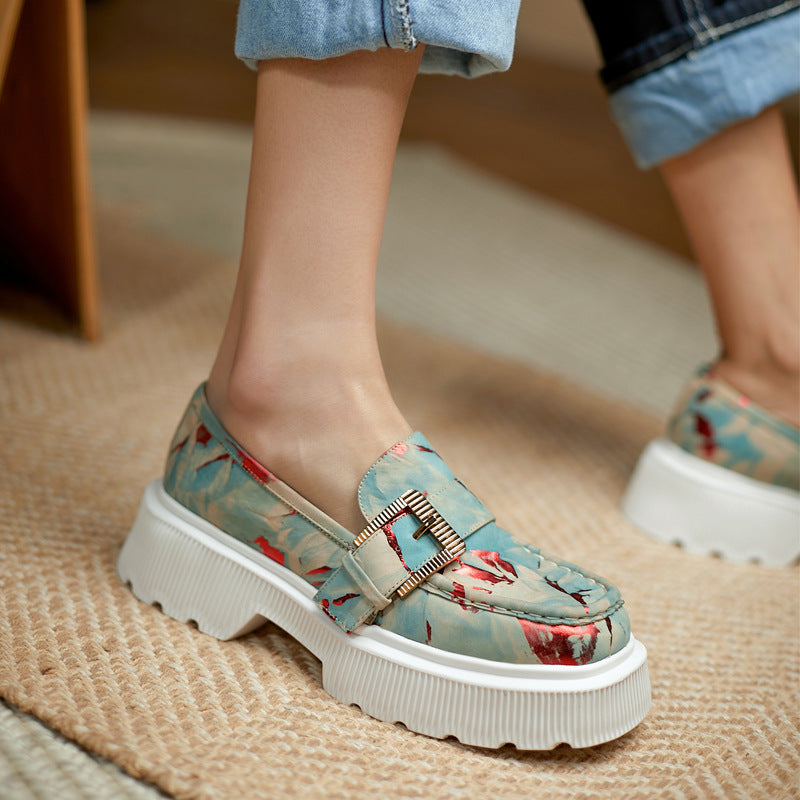 Stella Chaussures Femme – Mokassiner med udskæringer på plateau med spænde & komfortabel gummisål