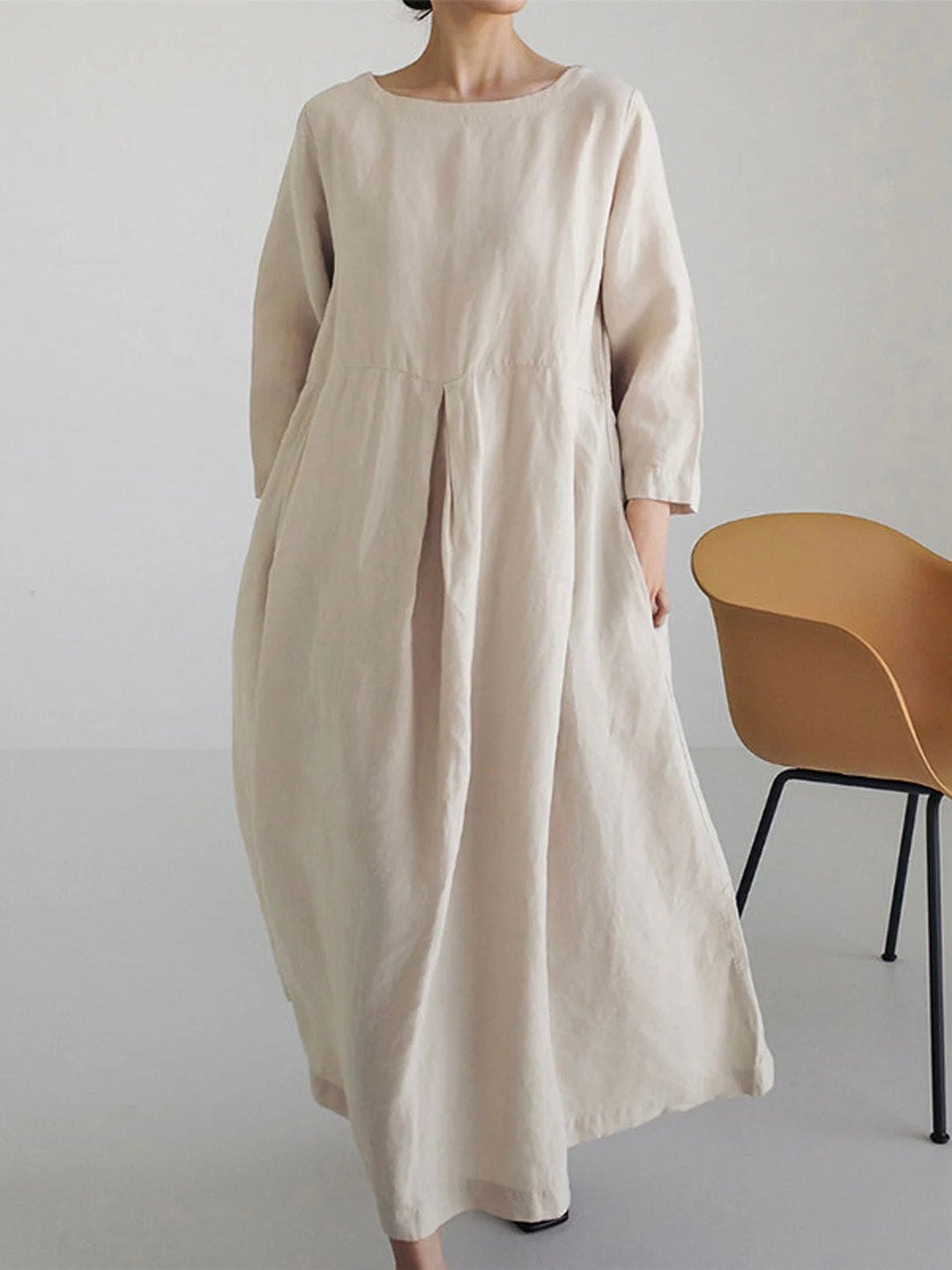 Cielo Vestido Comprido Mulher – Linho Leve, Conforto Natural & Estilo Minimalista Elegante