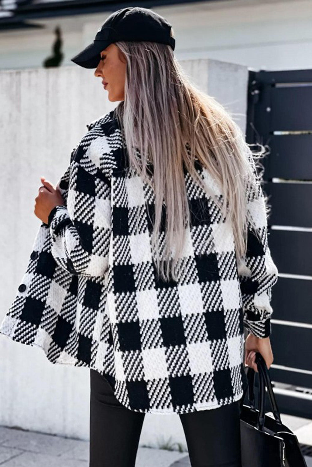 Eloise Surchemise Femme à Carreaux – Coupe Oversize avec Tissu Texturé & Motif Classique