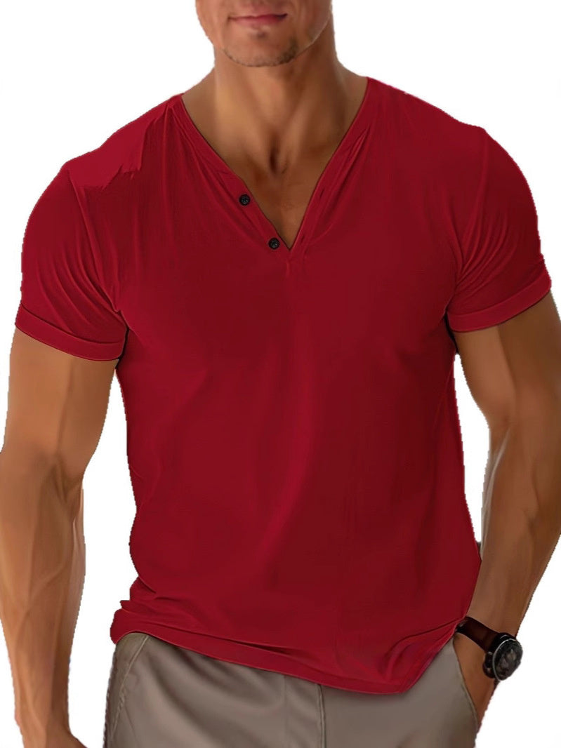Néovan T-Shirt Homme – T-Shirt Uni en Coton à Col Rond et Manches Courtes