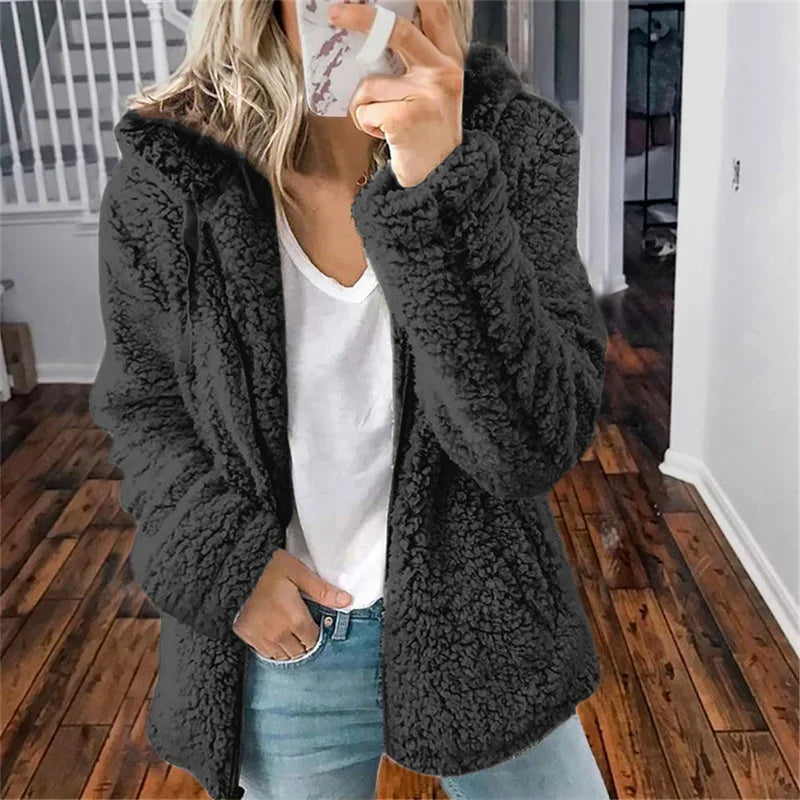 Cardigã Olivia Mulher – Cardigã Macio em Pêlo Oversize e Confortável para o Inverno