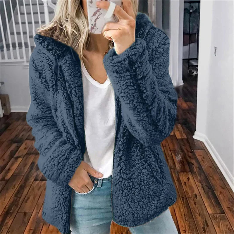 Cardigã Olivia Mulher – Cardigã Macio em Pêlo Oversize e Confortável para o Inverno