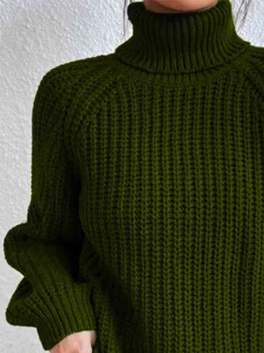 Angela Pull Femme – Pletený rolák s bočním rozparkem, elegantní pro podzim/zimu