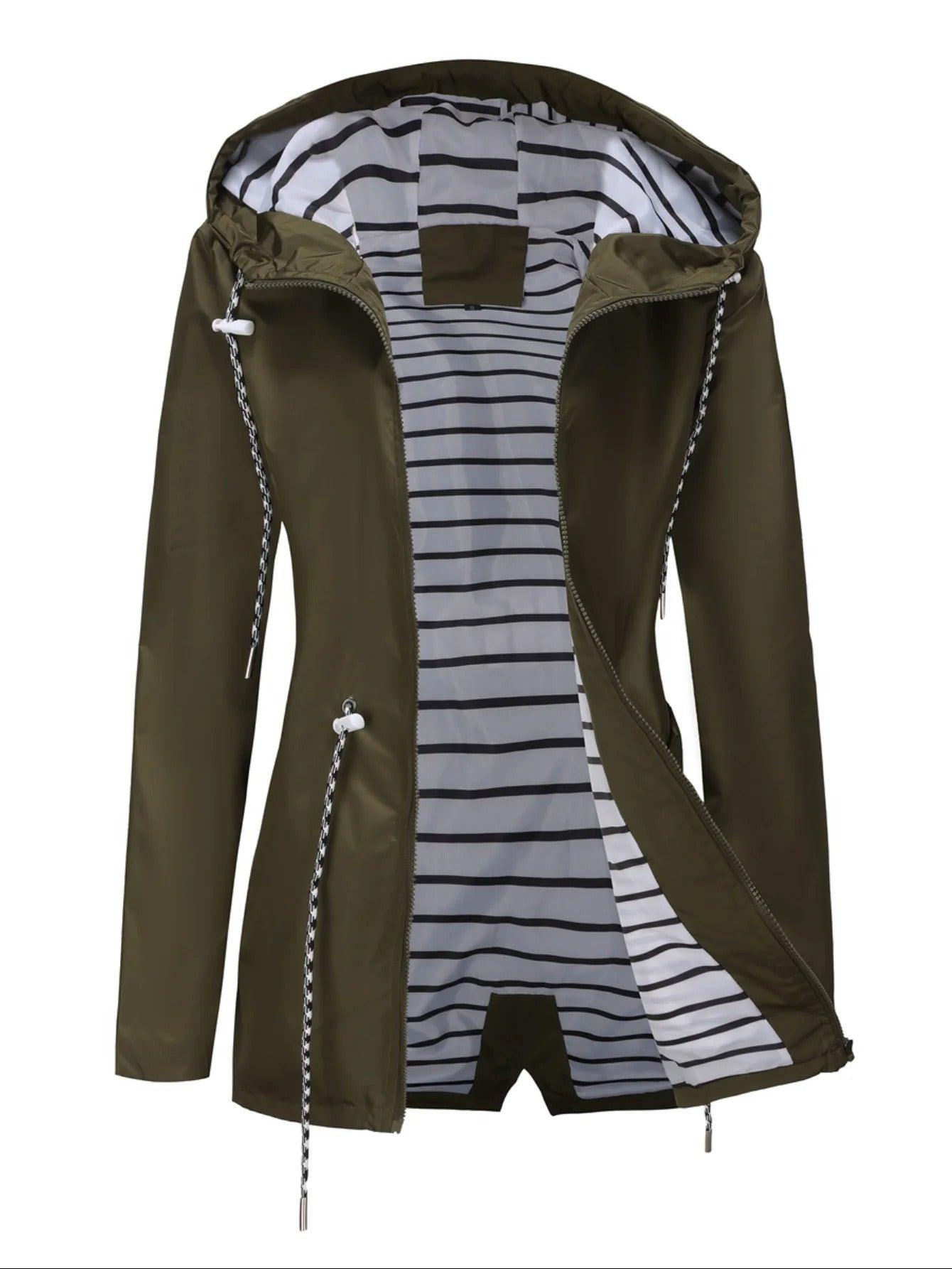 Arianna Dames Waterdichte Jas – Lichtgewicht Mantel met Capuchon & Comfortabele Voering voor de Herfst