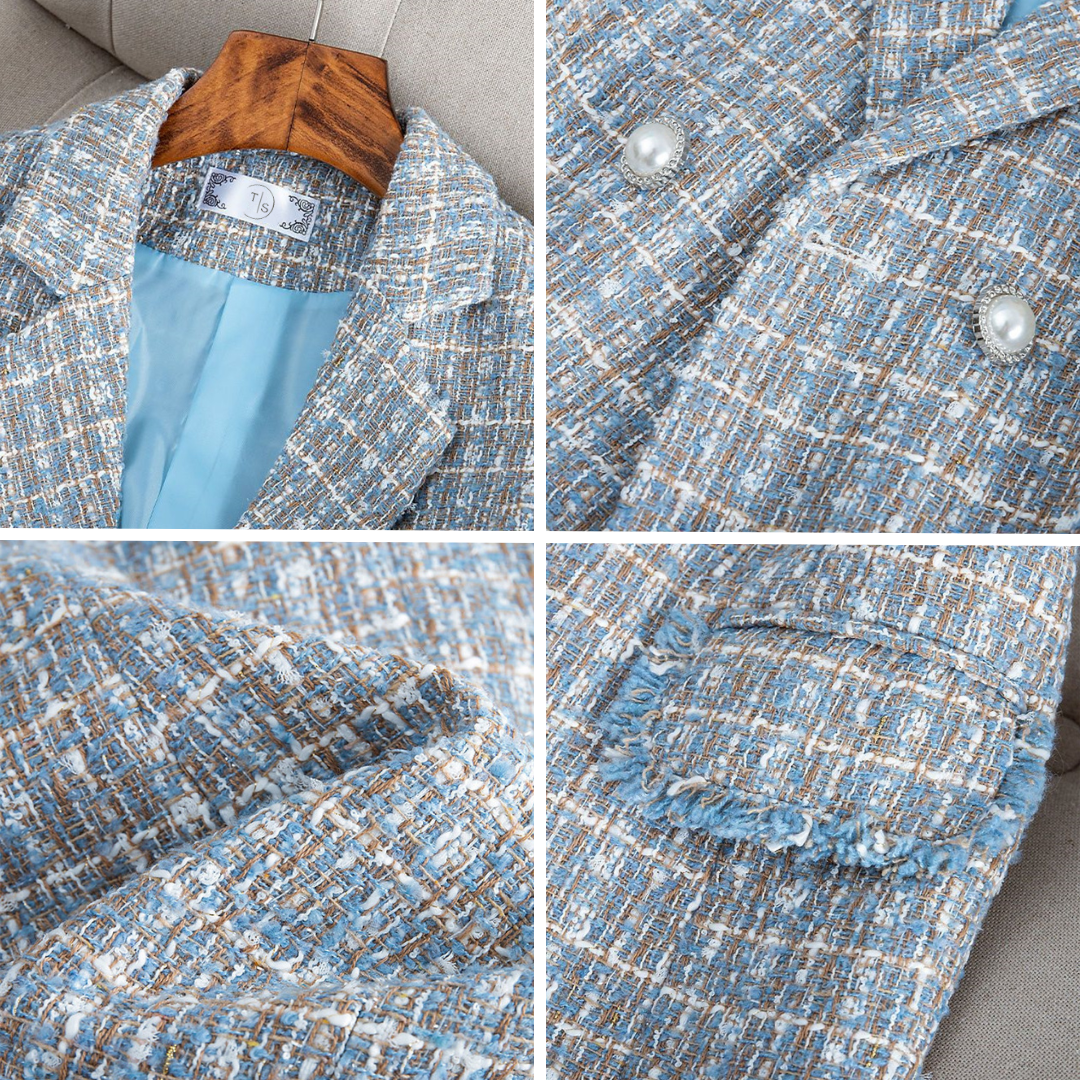 Nataly Női Blézer – Elegáns és Modern Tweed Blézer Sokoldalú Elegáns Stílushoz